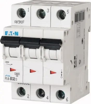 Ndërprerës automatik Eaton PL6 C32 3P, 32A, 6kA, AC