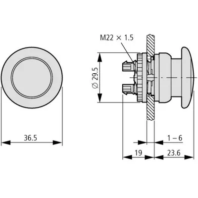 Buton Eaton M22-DP-G-X1, i gjelbër - 2