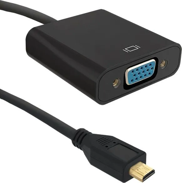 Përshtatës Qoltec HDMI Micro - D-Sub (VGA) + Jack 3.5mm, i zi - 1