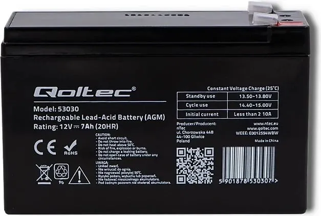 Akumulator Qoltec 53031, 12V/9Ah, AGM - 2