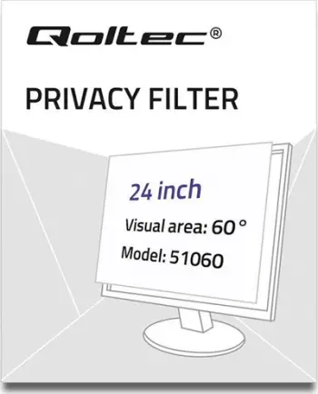Filtër privatësie Qoltec për Monitor 24", 16:9, i zi