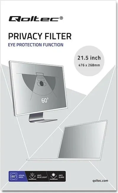 Filtër privatësie Qoltec, 21.5", 16:9, i zi - 3