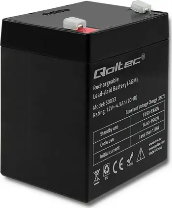 Bateri Qoltec, 12V, 4.5Ah