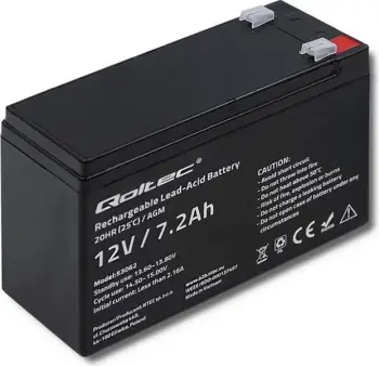 Bateri Qoltec AGM 53062 12V 7.2 Ah |max 108A