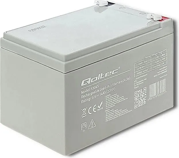 Bateri Qoltec 53045 AGM, 12V, hiri - 1