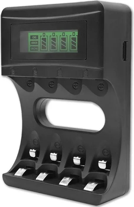 Karikues baterish Qoltec Charger, Ni-MH Ni-Cd AA AAA, 1800mA, i zi - 1