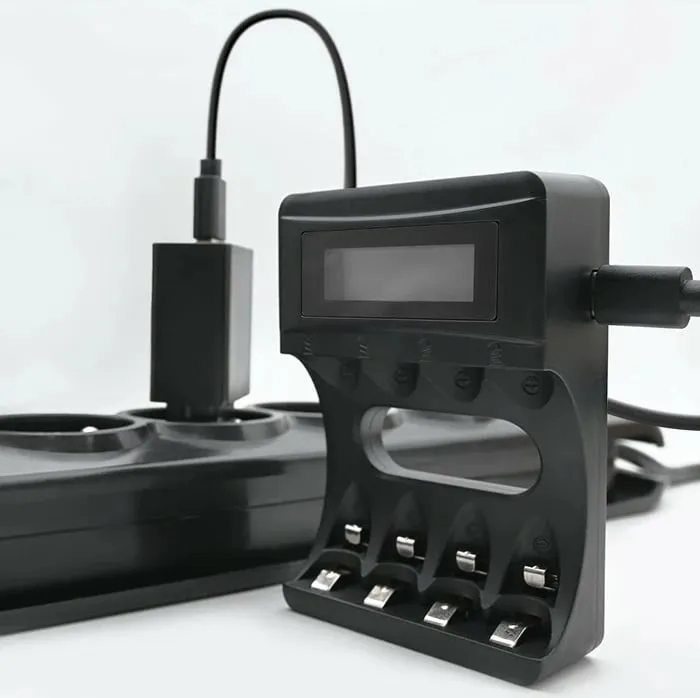 Karikues baterish Qoltec Charger, Ni-MH Ni-Cd AA AAA, 1800mA, i zi - 2