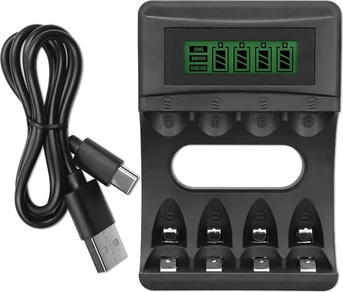 Karikues baterish Qoltec Charger, Ni-MH Ni-Cd AA AAA, 1800mA, i zi - 3