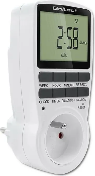 Kohëmatës elektronik Qoltec PC0628, 3680W, 16A, me ekran LCD - 11