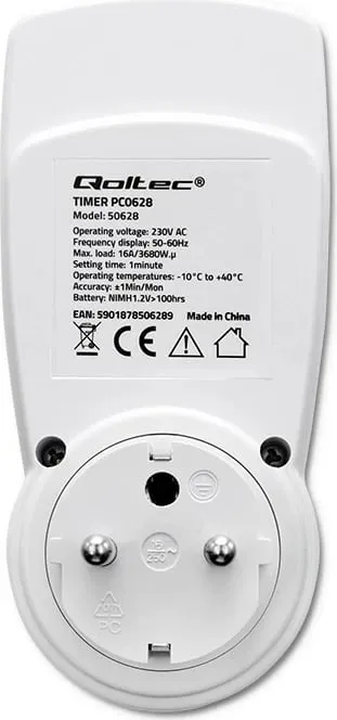 Kohëmatës elektronik Qoltec PC0628, 3680W, 16A, me ekran LCD - 12