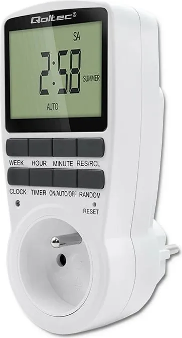 Kohëmatës elektronik Qoltec PC0628, 3680W, 16A, me ekran LCD - 13