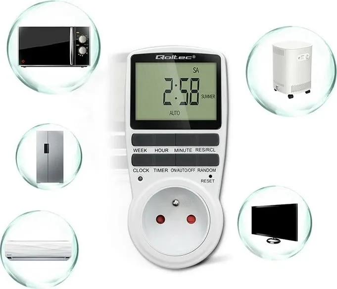 Kohëmatës elektronik Qoltec PC0628, 3680W, 16A, me ekran LCD - 3