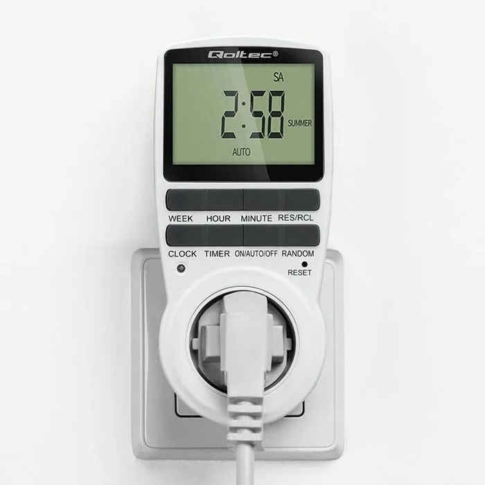 Kohëmatës elektronik Qoltec PC0628, 3680W, 16A, me ekran LCD - 8