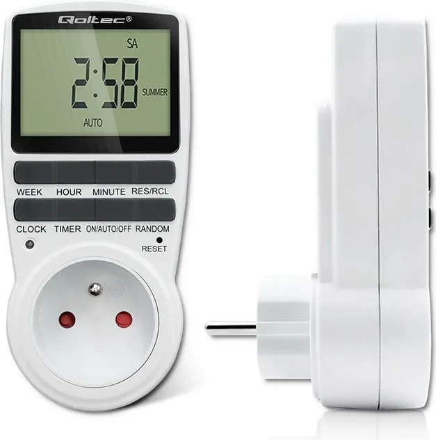 Kohëmatës elektronik Qoltec PC0628, 3680W, 16A, me ekran LCD - 9