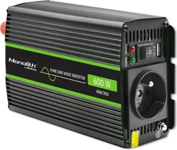 Inverter tensioni Qoltec Monolith 300W, 24V në 230V, Pure Sine Wave