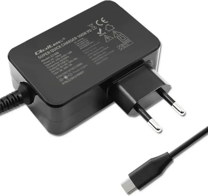 Karikues rrjeti Qoltec GaN Power PRO 52388, 100W, USB C, i bardhë - 5