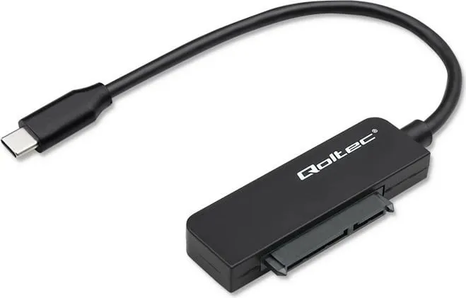 Adapter kabllo Qoltec SATA në USB C, për SSD HDD 2.5", 5 Gb/s, 2TB, i zi - 1