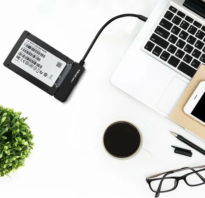 Adapter kabllo Qoltec SATA në USB C, për SSD HDD 2.5", 5 Gb/s, 2TB, i zi - 6
