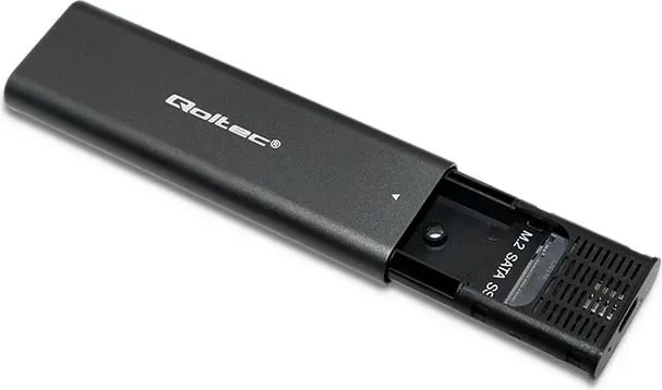 Kuti eksternale SSD Qoltec 50311, M.2 SATA, USB Type C, e zezë - 6