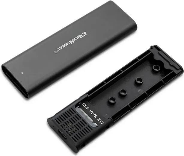 Kuti eksternale SSD Qoltec 50311, M.2 SATA, USB Type C, e zezë - 7