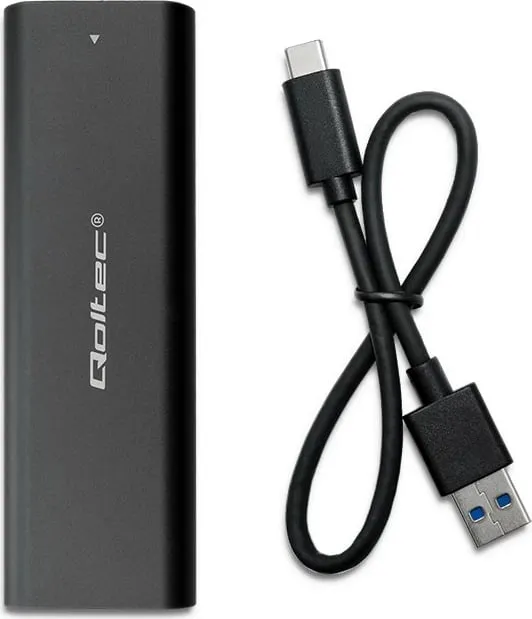 Kuti eksternale SSD Qoltec 50311, M.2 SATA, USB Type C, e zezë - 8