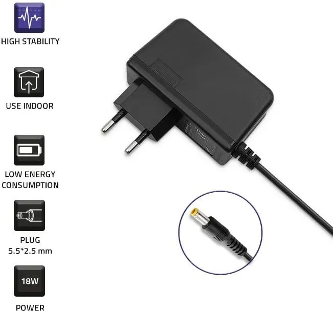 Adapter karikues Qoltec Plug in, 18W, 9V 2A, 5.5x2.5 mm, i zi - 3