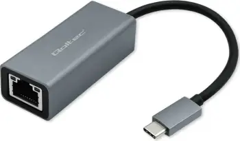 Adapter USB C në RJ45 Qoltec, Gigabit 1000 Mb/s, trup alumini, gri