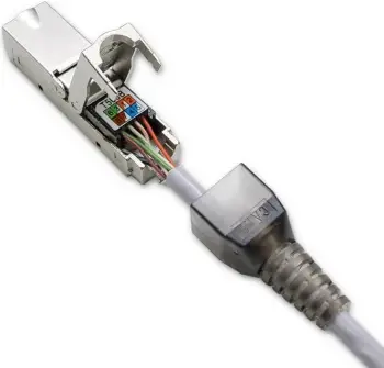 Prizë RJ45 Qoltec 54540, CAT6 STP, toolless, gri