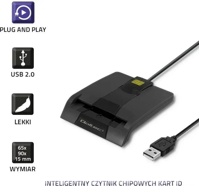 Lexues kartelash Qoltec 50634, USB Type C, i zi - 4