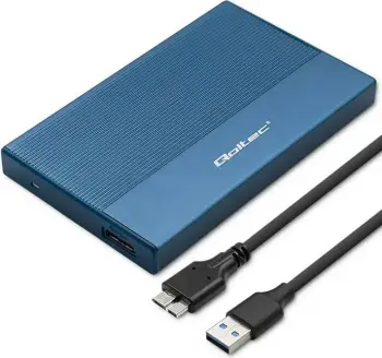 Kuti e jashtme Qoltec Enclosure Pocket, për SSD HDD 2.5", USB 3.0, deri 2TB, blu