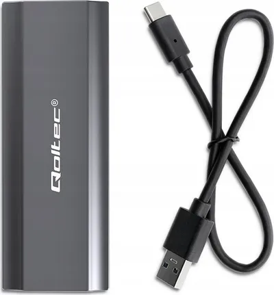 Kuti e jashtme Qoltec NV2271, për SSD M.2 SATA NVMe, USB C, 2TB, gri - 2