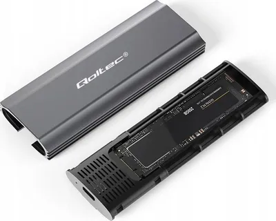 Kuti e jashtme Qoltec NV2271, për SSD M.2 SATA NVMe, USB C, 2TB, gri - 3