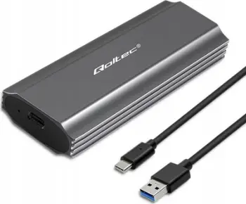 Kuti e jashtme Qoltec NV2271, për SSD M.2 SATA NVMe, USB C, 2TB, gri