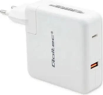 Karikues USB Qoltec GaN FAST 108W, 1x USB C, 1x USB A, i bardhë