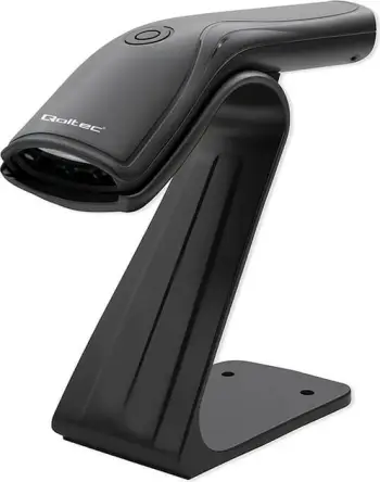 Skaner barkodësh Qoltec 50852 me stand, 1D, USB, i zi