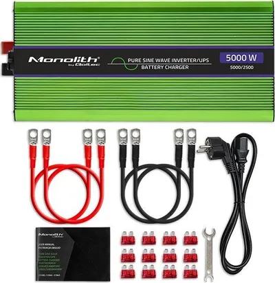 Inverter Qoltec Monolith, 2500W 5000W, 12V në 230V, valë sinusoide e pastër - 6