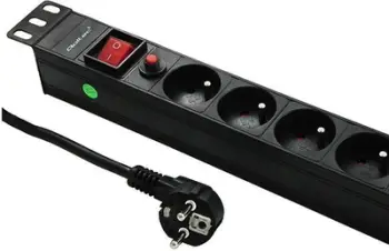 Kabllo vazhduese elektrike Qoltec (53995), 19'', 16A, 1U, PDU, 6xSCHUKO, 2m
