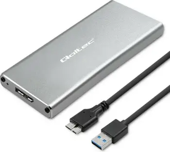 Kuti ekstern Qoltec për SSD M.2 SATA NGFF, USB 3.0, deri 2TB, argjendtë