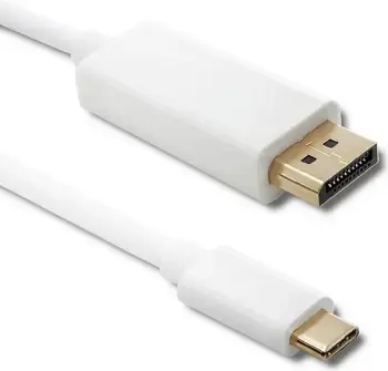 Kabllo Qoltec DisplayPort Alternate mode, USB 3.1 typ C męski, DisplayPort męski, 5K, 2m, bardhë