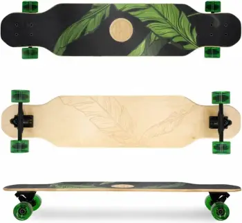 Longboard Spokey LONGBAY PRO L, 7 shtresa panje, rrota PU, shumëngjyrësh