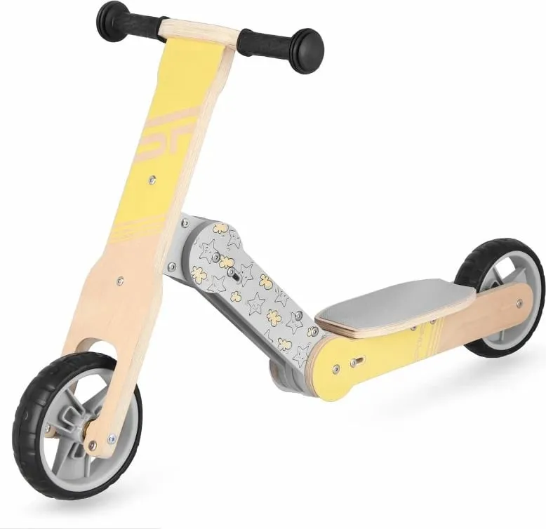 Bicikletë e balancës dhe trotinet për fëmijë 2në1 Spokey WOO-RIDE MULTI, e verdhë - 3