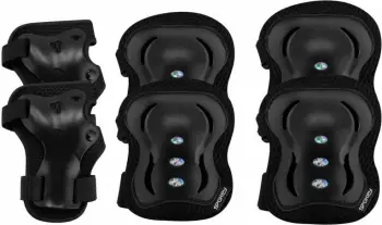 Set mbrojtës për fëmijë Spokey Shield BKnew Jr SPK-944729, për kyçe bërryla dhe gjunjë, i zi