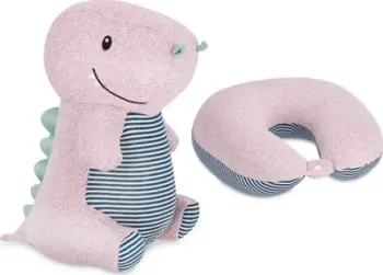 Jastëk udhëtimi Spokey CUDDLY për fëmijë, pelush, formë dinosauri, shumëngjyrësh