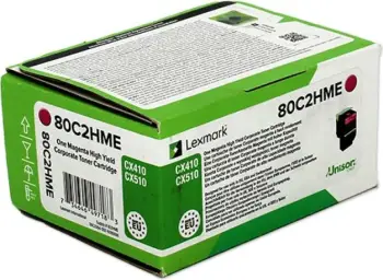 Toner, Lexmark, 80C2HME 802HME, kapacitet i lartë deri 4,400 faqe, Magenta
