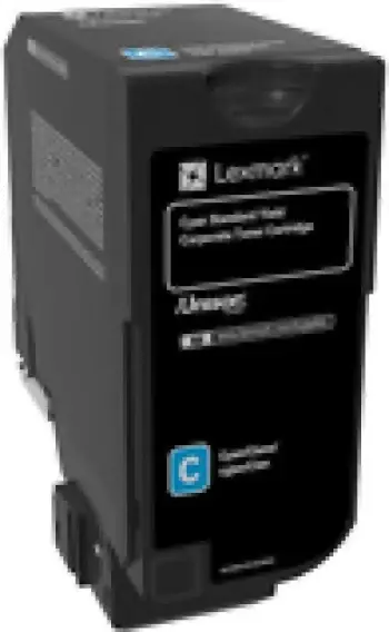 Toner Lexmark 74C2SCE kapacitet standard, për printerë CS/CX dhe MS/MX, rendiment 5,500–8,800 faqe, Cyan