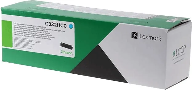 Toner, Lexmark, C332HC0, rendiment deri 2500 faqe, cyan - 1