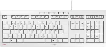 Tastierë Cherry STREAM 2019, USB, 910g, e bardhë/e hirtë