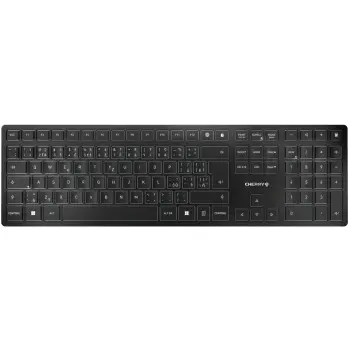 Tastierë CHERRY KW 9100 SLIM, Pa kabllo, QWERTZ, e zezë/e argjendtë
