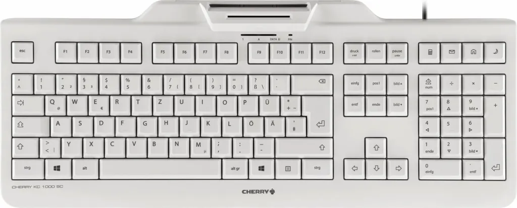 Tastierë CHERRY KC 1000 SC, USB, smartcard, e bardhë - 1