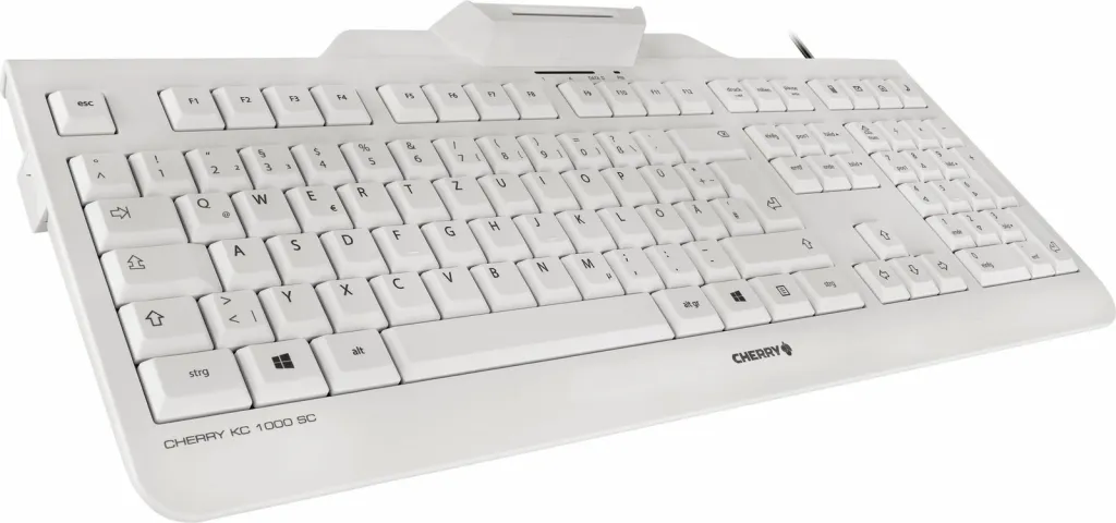 Tastierë CHERRY KC 1000 SC, USB, smartcard, e bardhë - 2